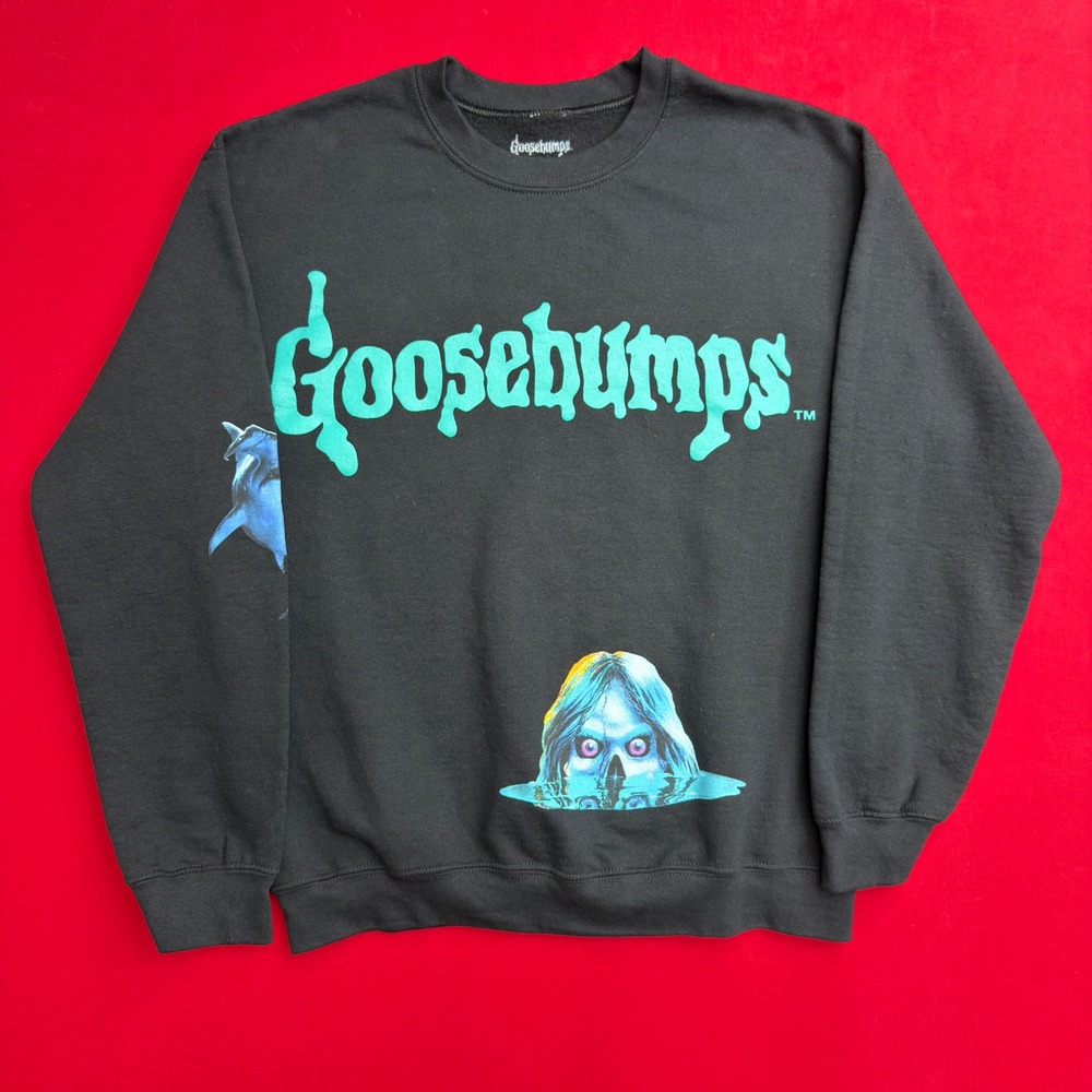 VTG Y2K Goosebumps Sweatshirt Mens Medium Black Ghost Next Door Crewneck sweater